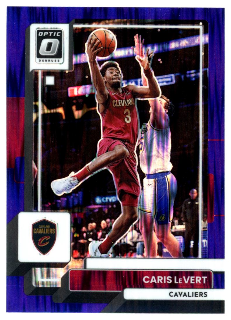 Caris Levert Purple Shock Prizm 2022 Panini Donruss Optic Card # 85