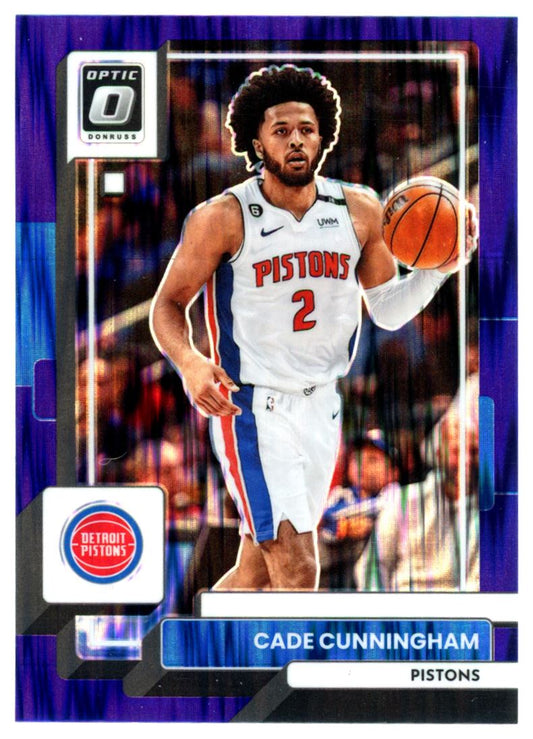 Cade Cunningham Purple Shock Prizm 2022 Panini Donruss Optic Card # 92