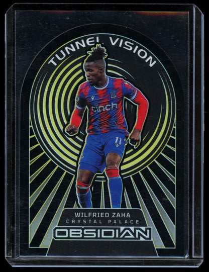 Wilfried Zaha True Gold 7/10 2022 Panini Obsidian Tunnel Vision Electric Etch Card # 4