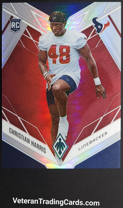 Christian Harris Red /250 2022 Panini Phoenix Football Rookie Card # 184