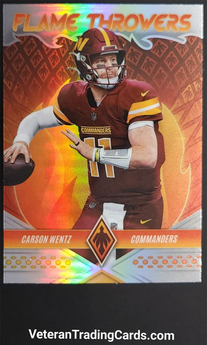 Carson Wentz Silver 2022 Panini Phoenix Football Card # FT-16