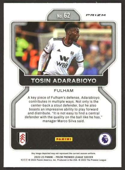 Tosin Adarabioyo 2022 Panini Prizm Premier League Sparkle Card # 62