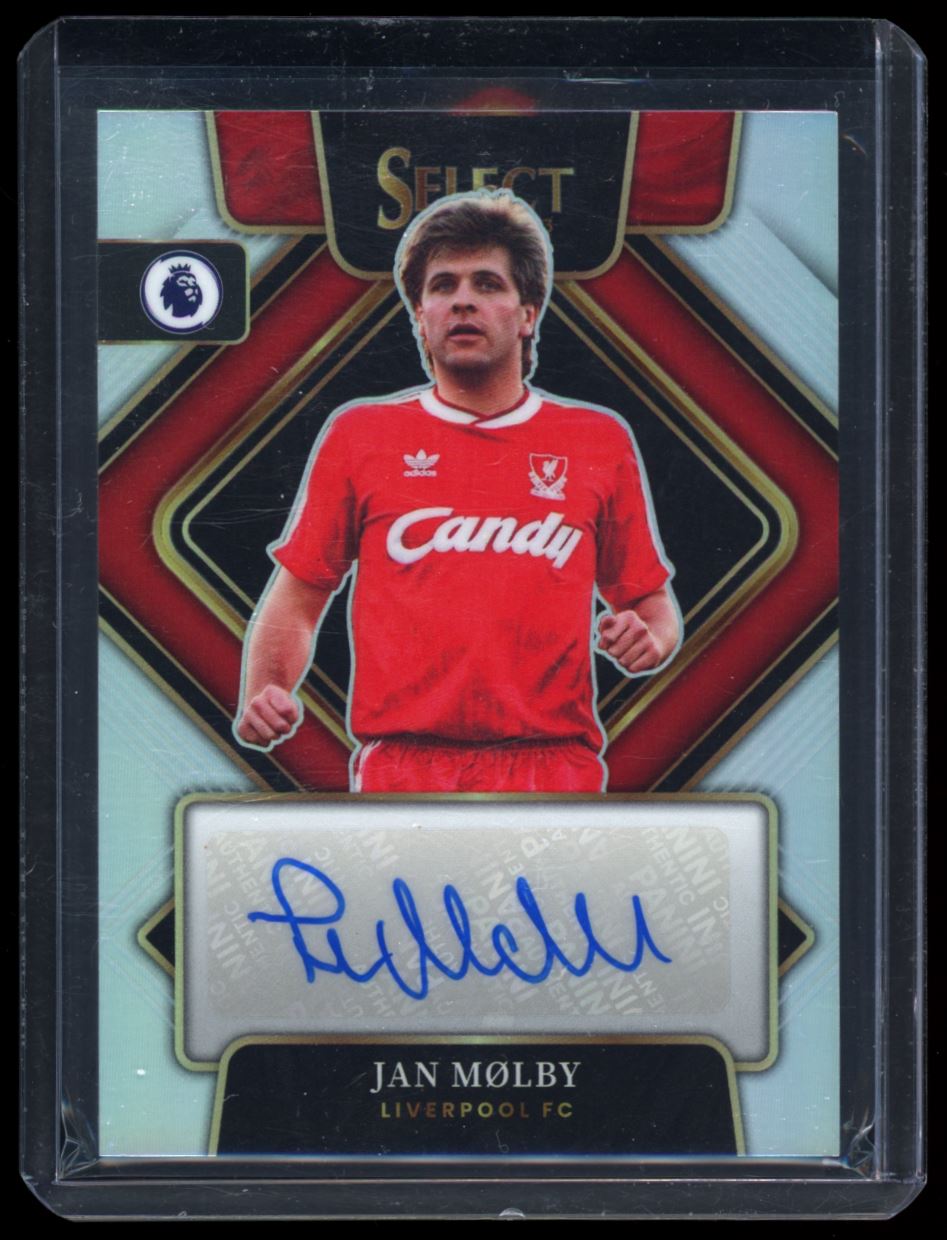 Jan Molby Silver Prizm 2022 Panini Select Premier League Autograph Card # S-JMO