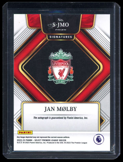 Jan Molby Silver Prizm 2022 Panini Select Premier League Autograph Card # S-JMO