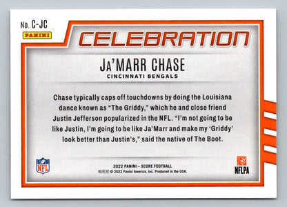 Ja'Marr Chase 2022 Score Celebration Card # C-JC