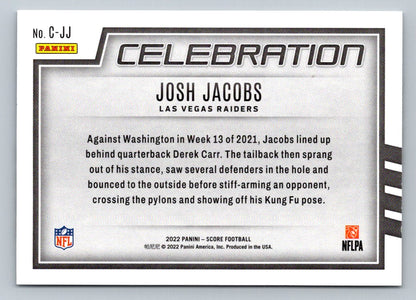 Josh Jacobs 2022 Score Celebration Card # C-JJ