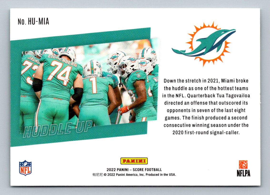Miami Dolphins 2022 Score Huddle Up Card # HU-MIA