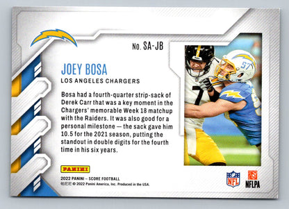 Joey Bosa 2022 Score Sack Attack Card # SA-JB
