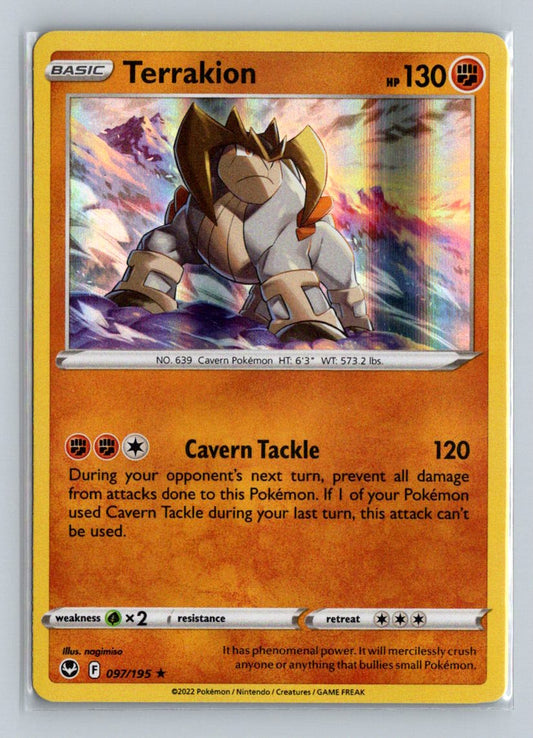 Terrakion Holo 2022 Sword & Shield - Silver Tempest Card # 97