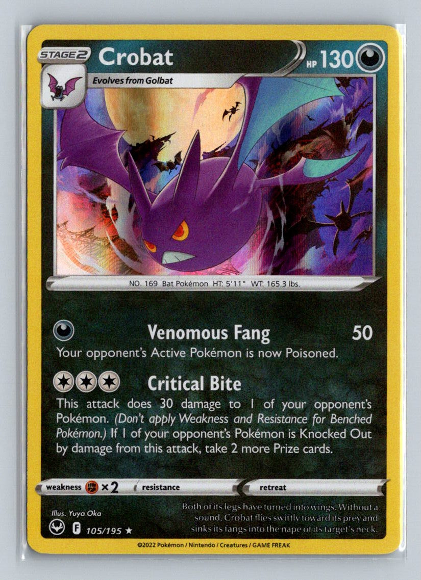 Crobat (b) Holo 2022 Sword & Shield - Silver Tempest Card # 105