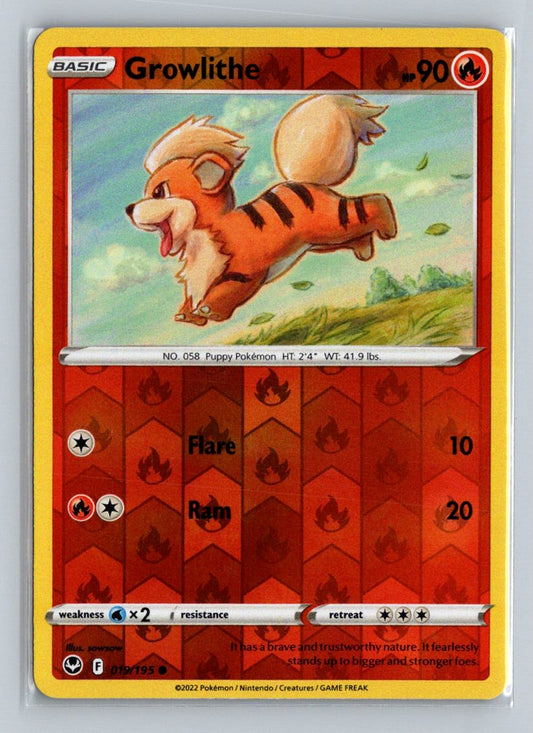 Growlithe Reverse Holo 2022 Sword & Shield - Silver Tempest Card # 19