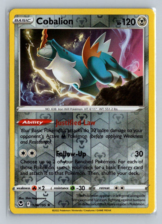 Cobalion Reverse Holo 2022 Sword & Shield - Silver Tempest Card # 126