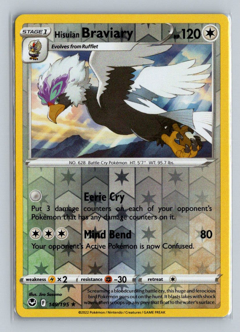 Hisuian Braviary Reverse Holo 2022 Sword & Shield - Silver Tempest Card # 149