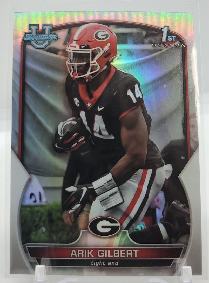 Arik Gilbert Silver Refractor 1st Bowman 2022 Topps Bowman University Chrome Rookie Card # 54