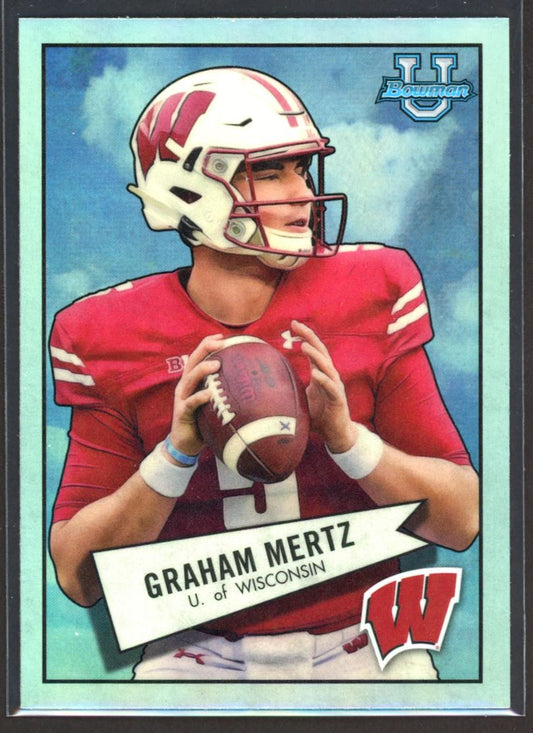 Graham Mertz 1952 Throwback 2022 Topps Bowman University Card # 52BF-20