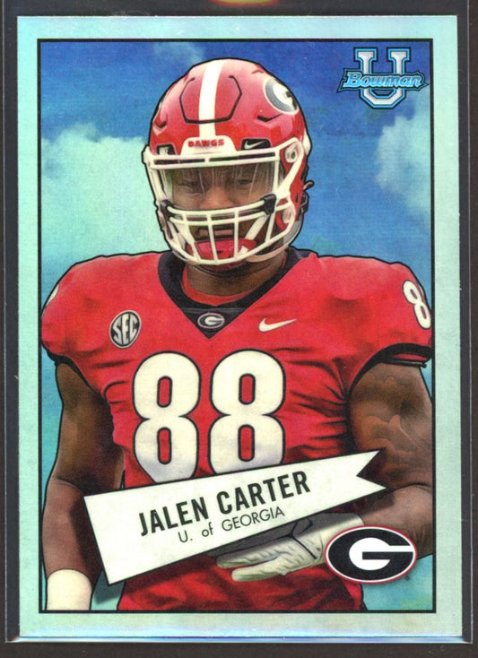 Jalen Carter 1952 Throwback 2022 Topps Bowman University Card # 52BF-22