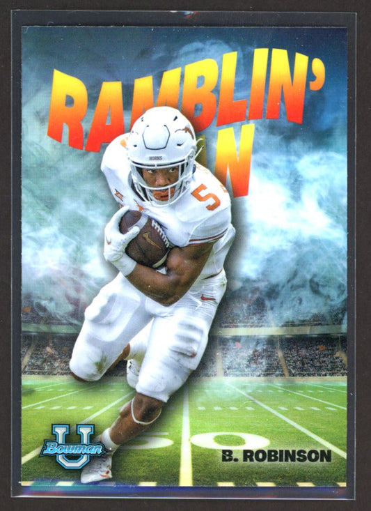 Bijan Robinson Ramblin On 2022 Topps Bowman University Card # RM-1