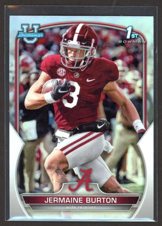 Jermaine Burton Silver Refractor 2022 Topps Bowman University Rookie Card # 62