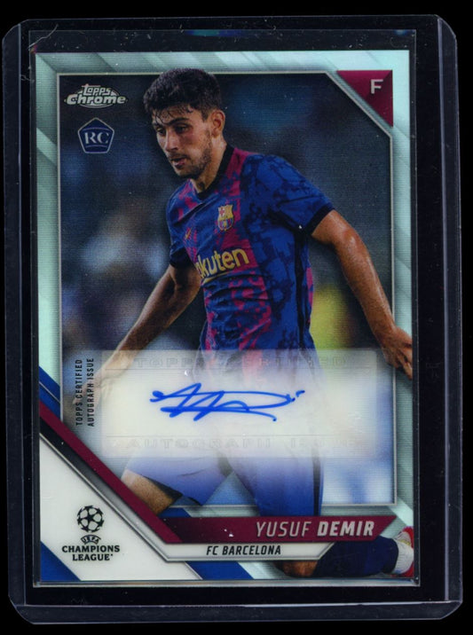 Yusuf Demir 2022 Topps Chrome UEFA Champions League Rookie Autograph Card # CA-YD