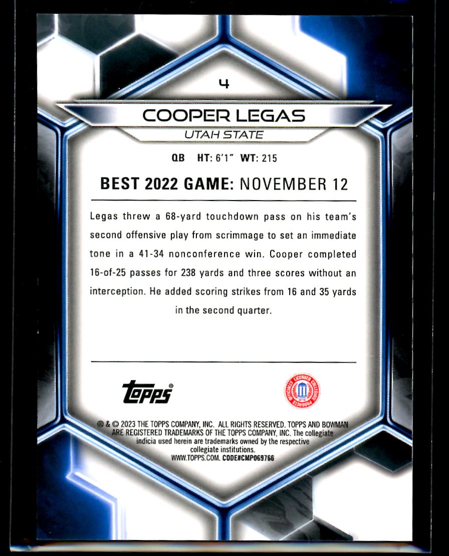 Cooper Legas Orange 25/25 2023 Bowmans Best Card # 4