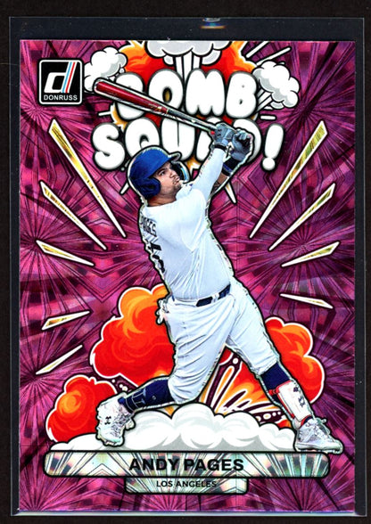 Andy Pages 2023 Donruss Bomb Squad Pink Fireworks Card # BS6