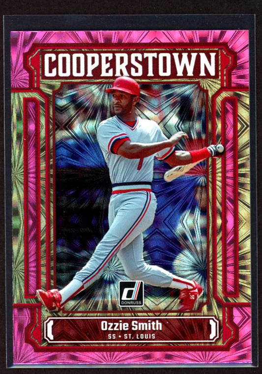 Ozzie Smith 2023 Donruss Cooperstown Pink Fireworks Card # CT16