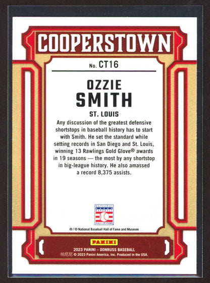 Ozzie Smith 2023 Donruss Cooperstown Pink Fireworks Card # CT16