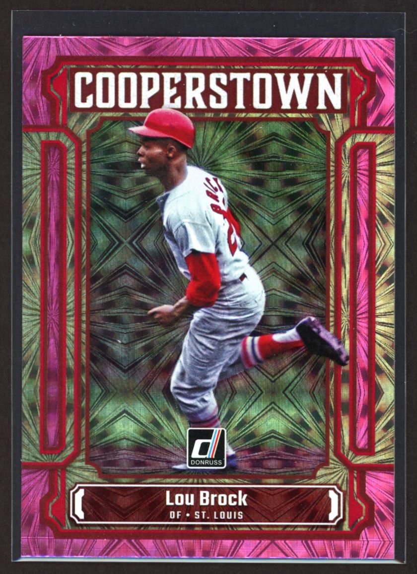 Lou Brock Cooperstown Pink Fireworks 2023 Donruss Cooperstown Pink Fireworks Card # CT2