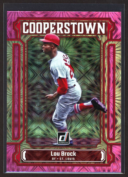 Lou Brock Cooperstown Pink Fireworks 2023 Donruss Cooperstown Pink Fireworks Card # CT2