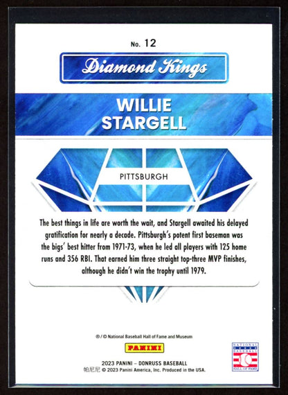 Willie Stargell 2023 Donruss Diamond Kings Holo Blue Card # 12