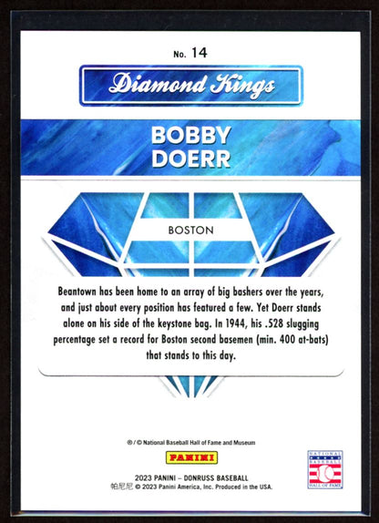 Bobby Doerr /2023 2023 Donruss Diamond Kings Holo Red Card # 14