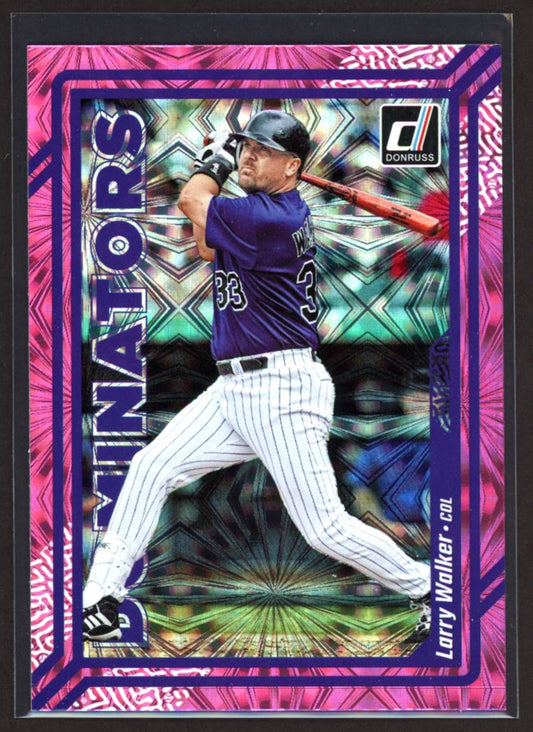 Larry Walker Dominators Pink Fireworks 2023 Donruss Dominators Pink Fireworks Card # D5