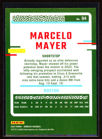 Marcelo Mayer 2023 Donruss Holo Blue Card # 94