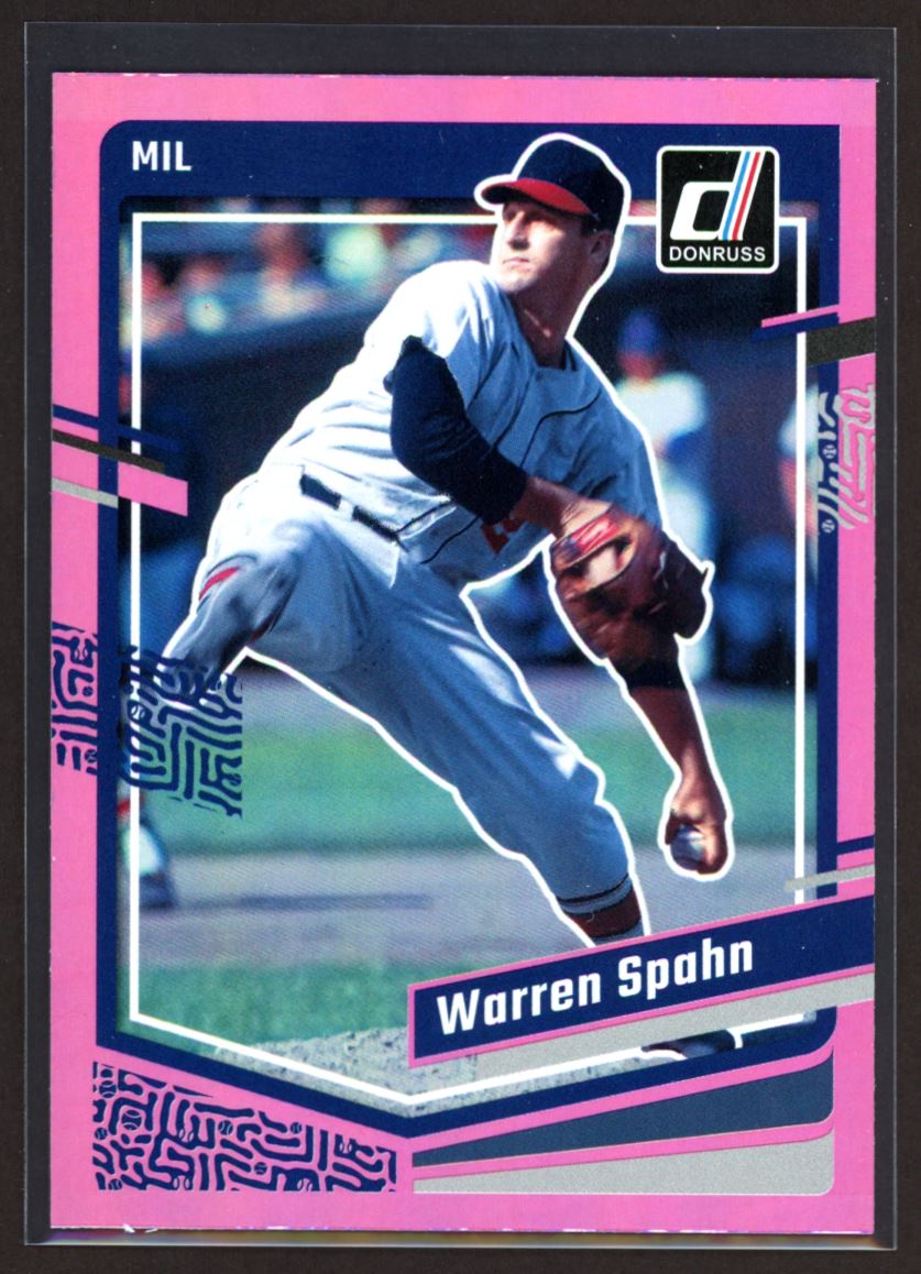 Warren Spahn 2023 Donruss Holo Pink Card # 237