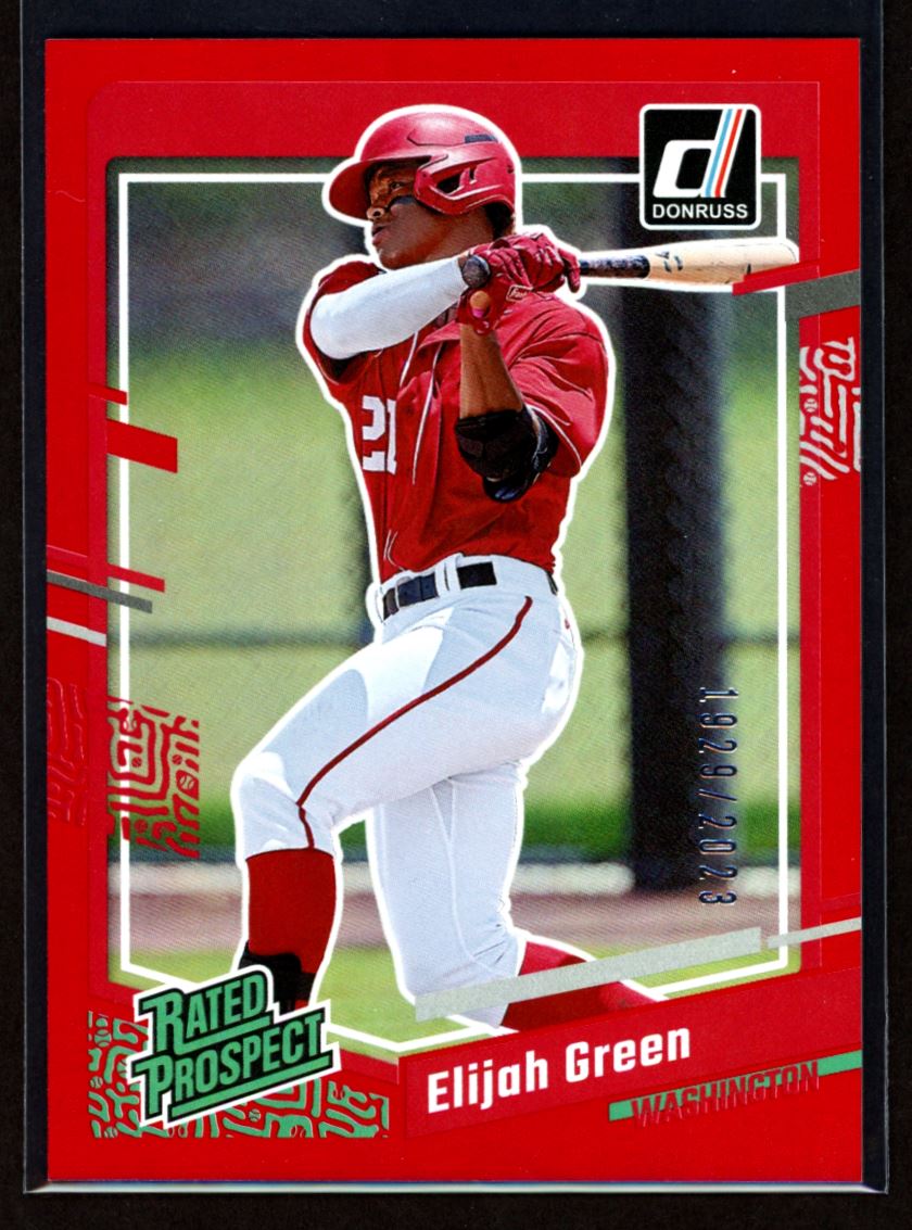 Elijah Green Rated Prospect /2023 2023 Donruss Holo Red Card # 37