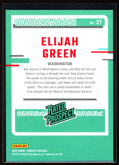 Elijah Green Rated Prospect /2023 2023 Donruss Holo Red Card # 37