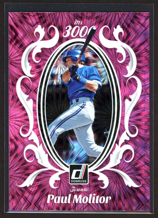 Paul Molitor 2023 Donruss Mr 3000 Pink Fireworks Card # M3K-9