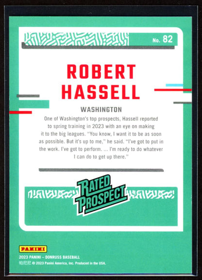 Robert Hassell Rated Prospect /46 2023 Donruss Presidential Collection Card # 82