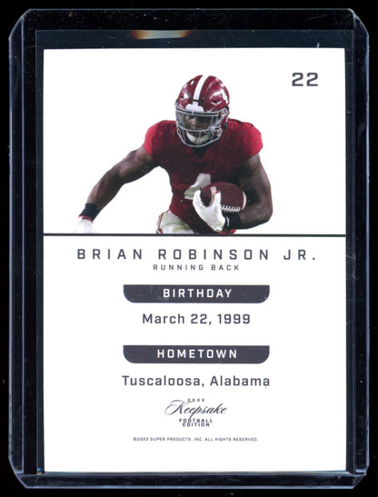 Brian Robinson Jr Silver 047/199 2023 Keepsake Football Rookie Card # 22