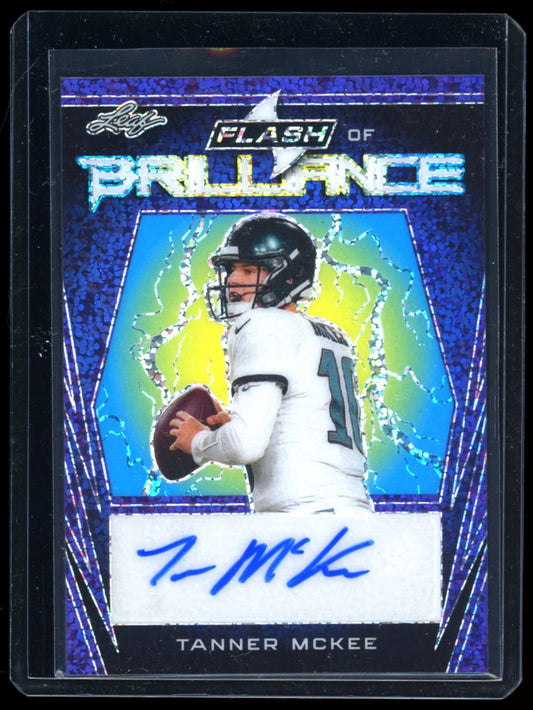 Tanner McKee 3/6 2023 Leaf Flash of Brilliance Rookie Autograph Card # FB-TM1