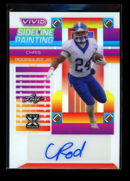 Chris Rodriguez Jr. White 1/6 2023 Leaf Vivid Football Rookie Autograph Card #SP-CRJ