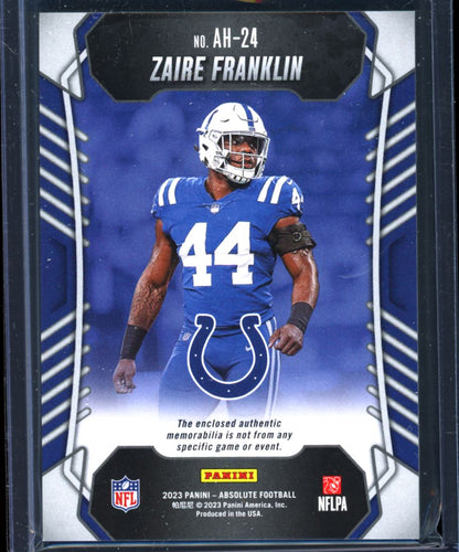 Zaire Franklin Heros 63/99 2023 Panini Absolute Card # AH-24