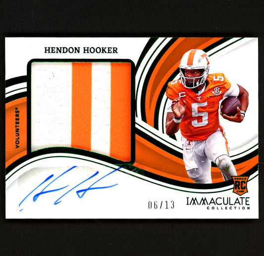 Hendon Hooker Green True RPA /13 2023 Panini Immaculate Collection Collegiate Rookie Autograph Card # PPRA-HEH