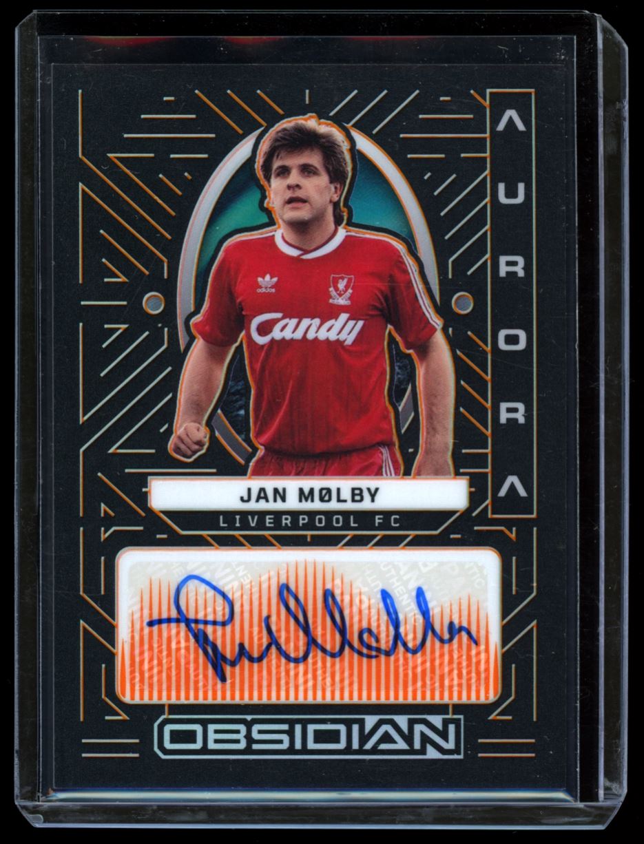Jan Molby Orange Aurora 27607 2023 Panini Obsidian Autograph Card # AA-JMO