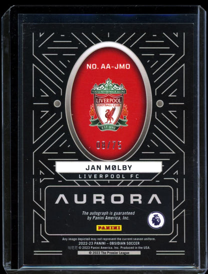 Jan Molby Orange Aurora 27607 2023 Panini Obsidian Autograph Card # AA-JMO