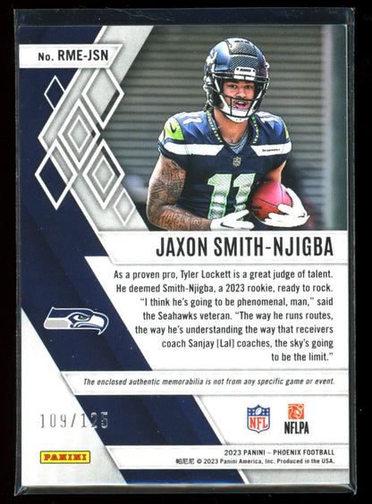 Jaxon Smith-Njigba 109/125 2023 Panini Phoenix Rookie Card # RME-JSN