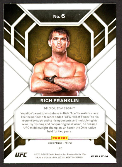 Rich Franklin Green Prizm 2023 Panini Prizm UFC Hall Monitors Card # 6