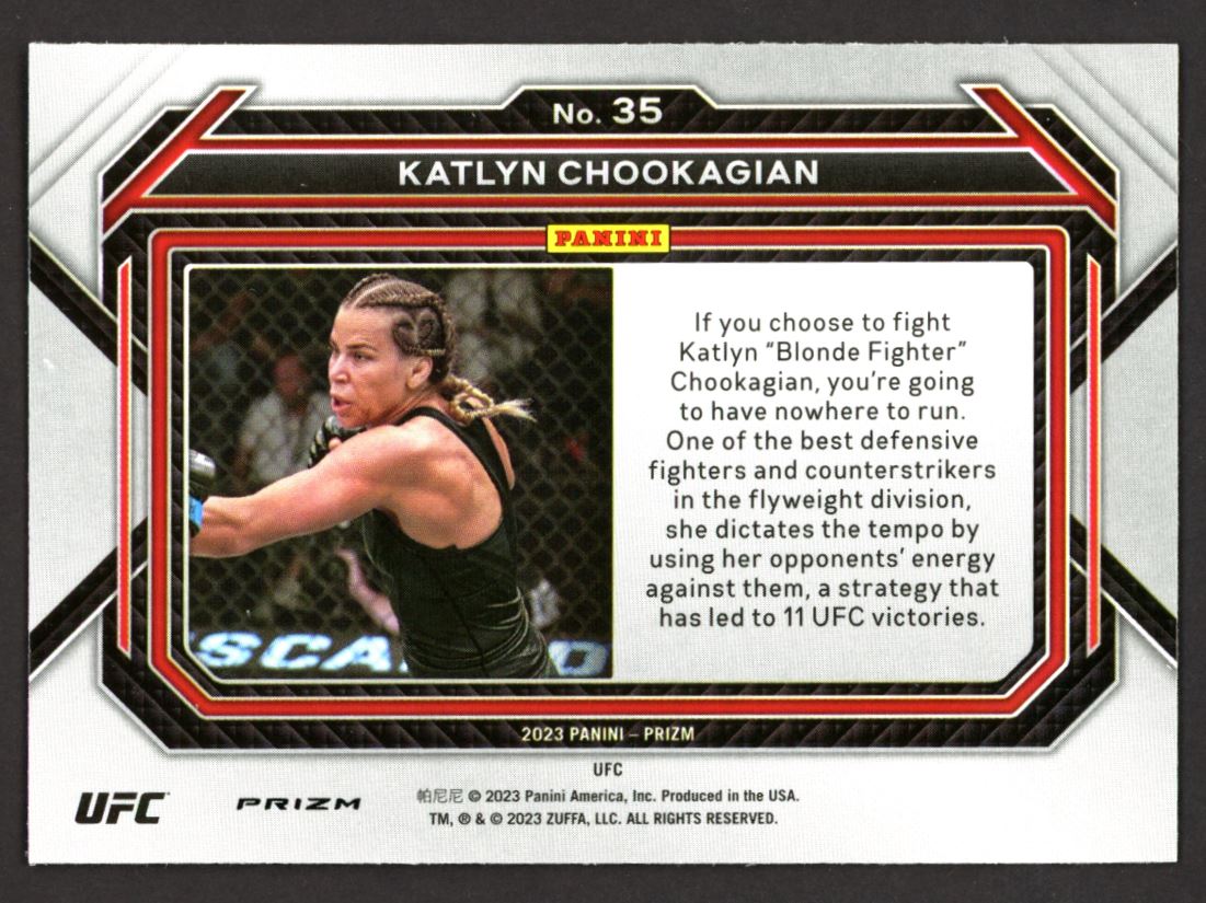 Katlyn Chookagain Cracked Ice 2023 Panini Prizm UFC Card # 35