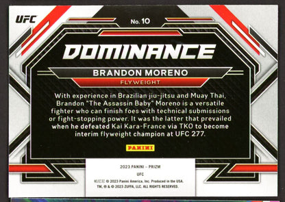 Brandon Moreno Dominance 2023 Panini Prizm UFC Card # 10