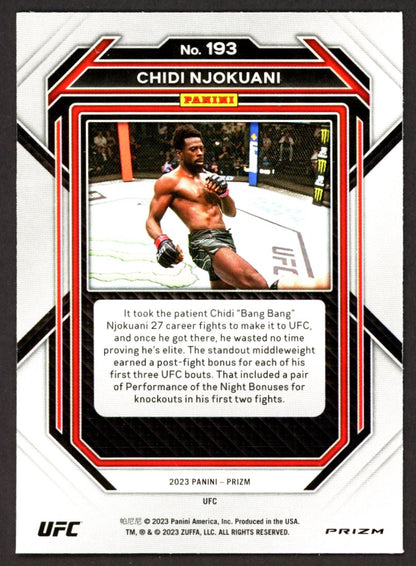 Chidi Njokuani Green Prizm 2023 Panini Prizm UFC Card # 193